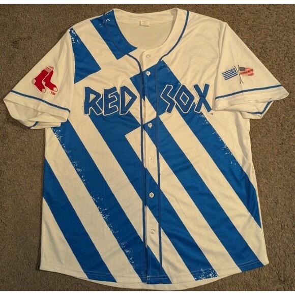 Rare 2023 Boston Red Sox Greek Heritage SGA Promotional Jersey Men's Large - Picture 1 of 6